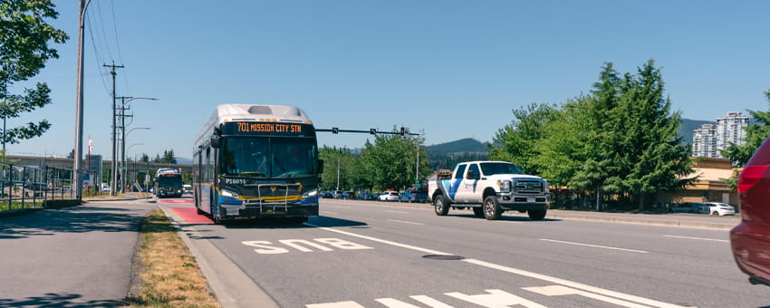 Bus lane at Lougheed Highway