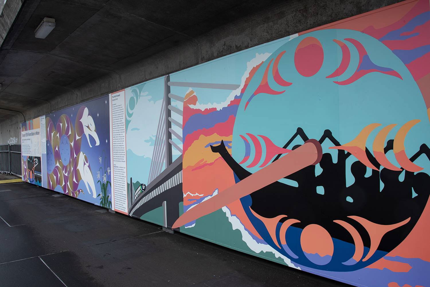 Murals on the Canada Line Pedestrian Bridge